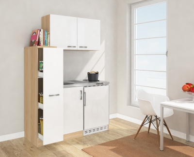 Miniküche MK130ESWOSS weiss mit Kühlschrank