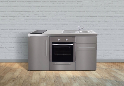Miniküche Edelstahl MPBES 160 Tee Pantry links Becken rechts